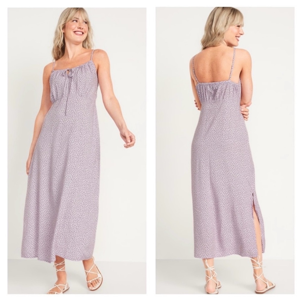 Old Navy Lavender Floral Cami Maxi Slip Dress